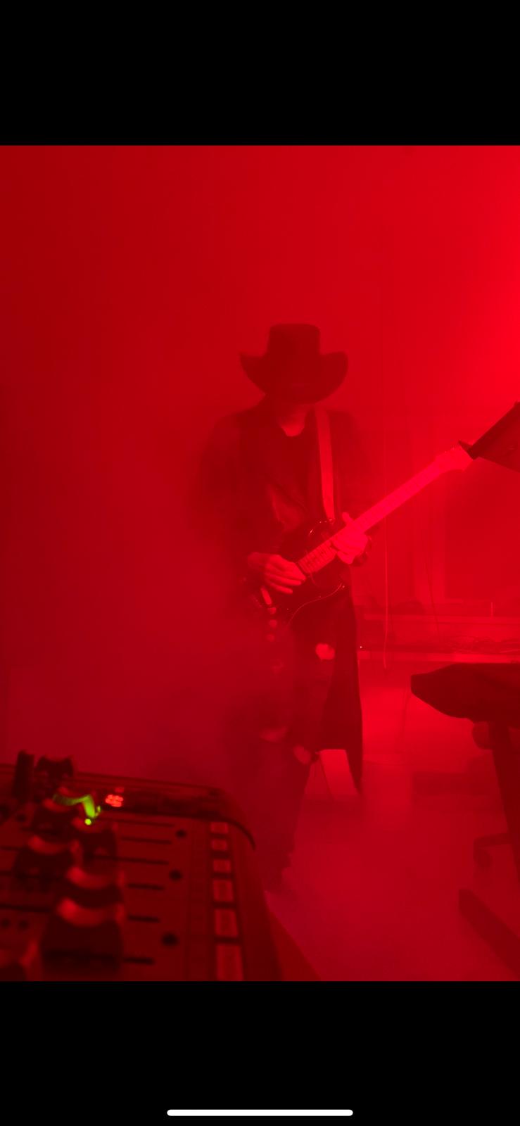 Live on stage - red stage lights